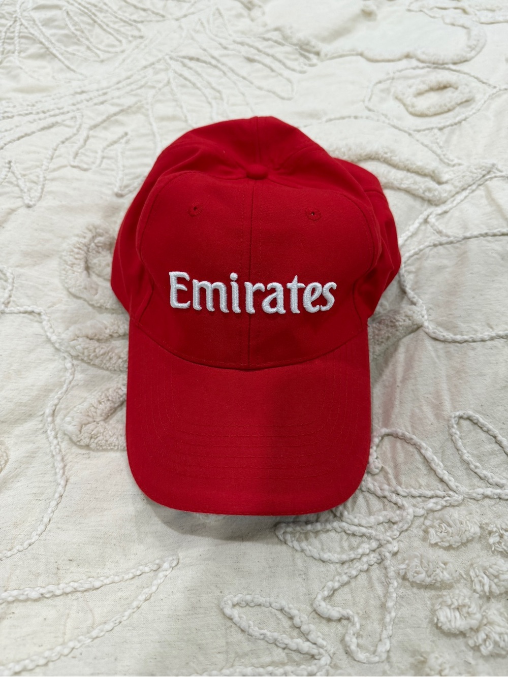 Emirates Red Baseball Cap with Embroidered Logo